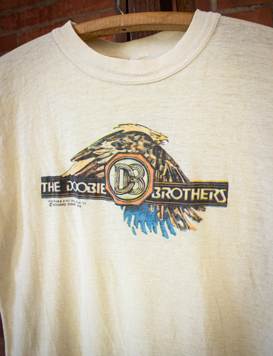 Vintage The Doobie Brothers Concert T Shirt 1974 Cream Small