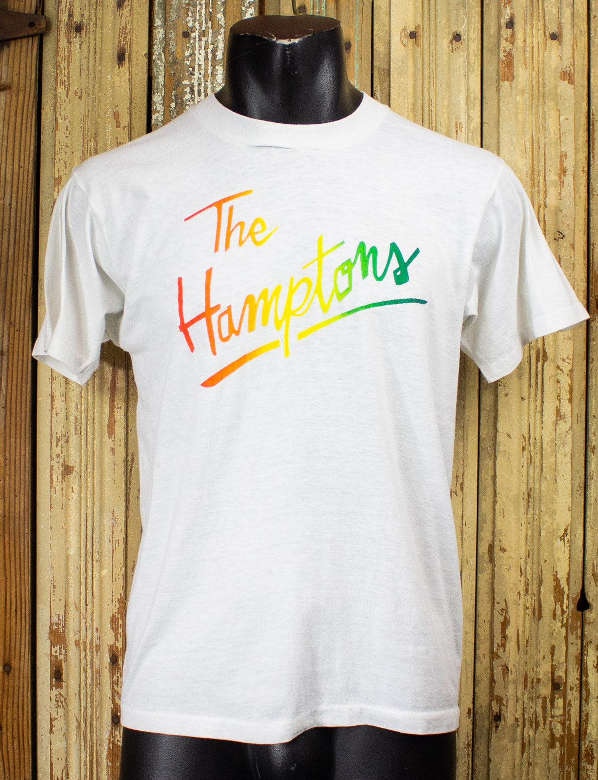 Vintage The Hamptons Graphic T Shirt 80s White Medium