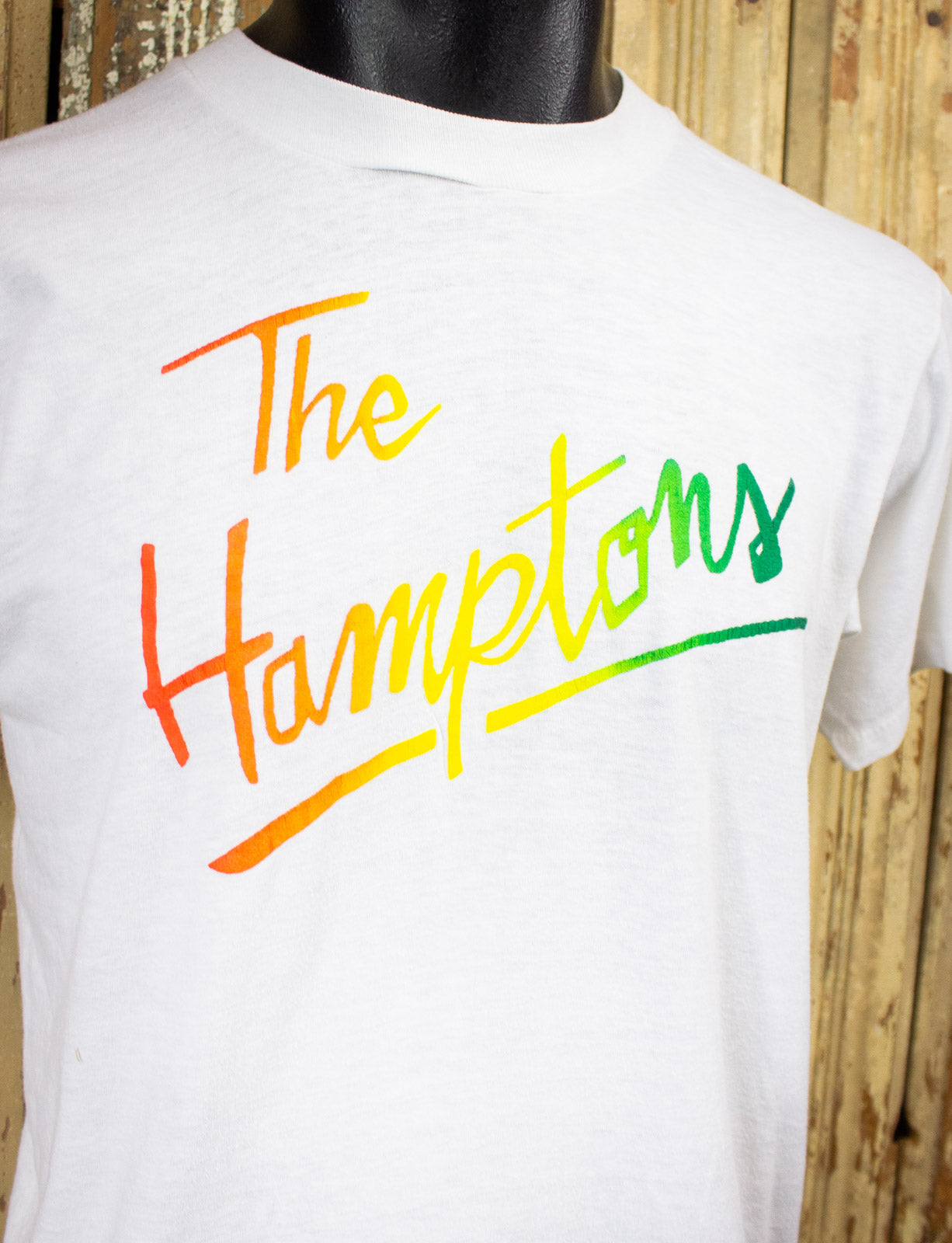 Vintage The Hamptons Graphic T Shirt 80s White Medium