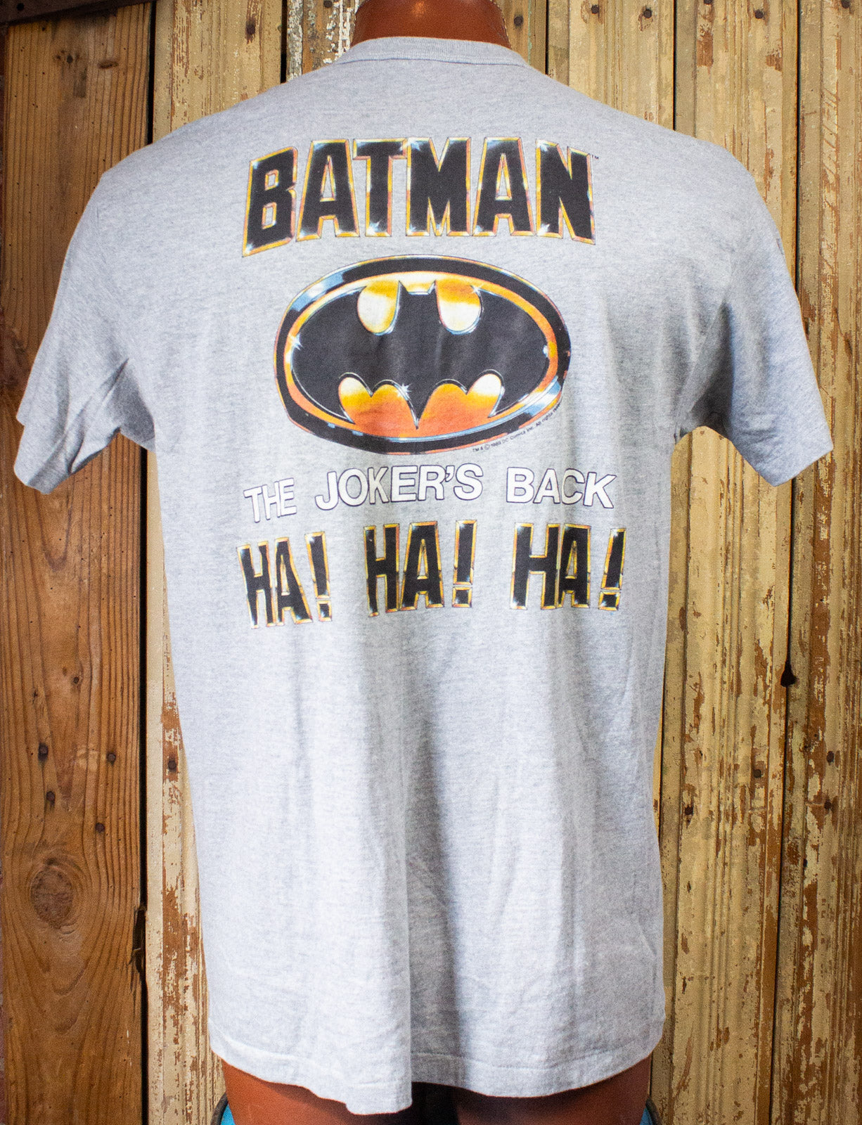 Vintage The Joker Batman Graphic T Shirt 1998 Grey XL