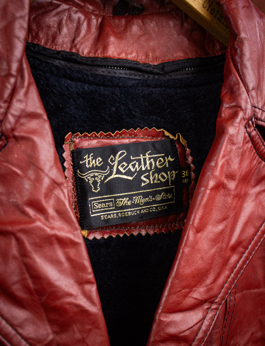 Vintage Sears Leather Shop Red Leather Blazer 70s Small – Black Vintage Sears Leather Shop Red Leather Blazer 70s Small – Black