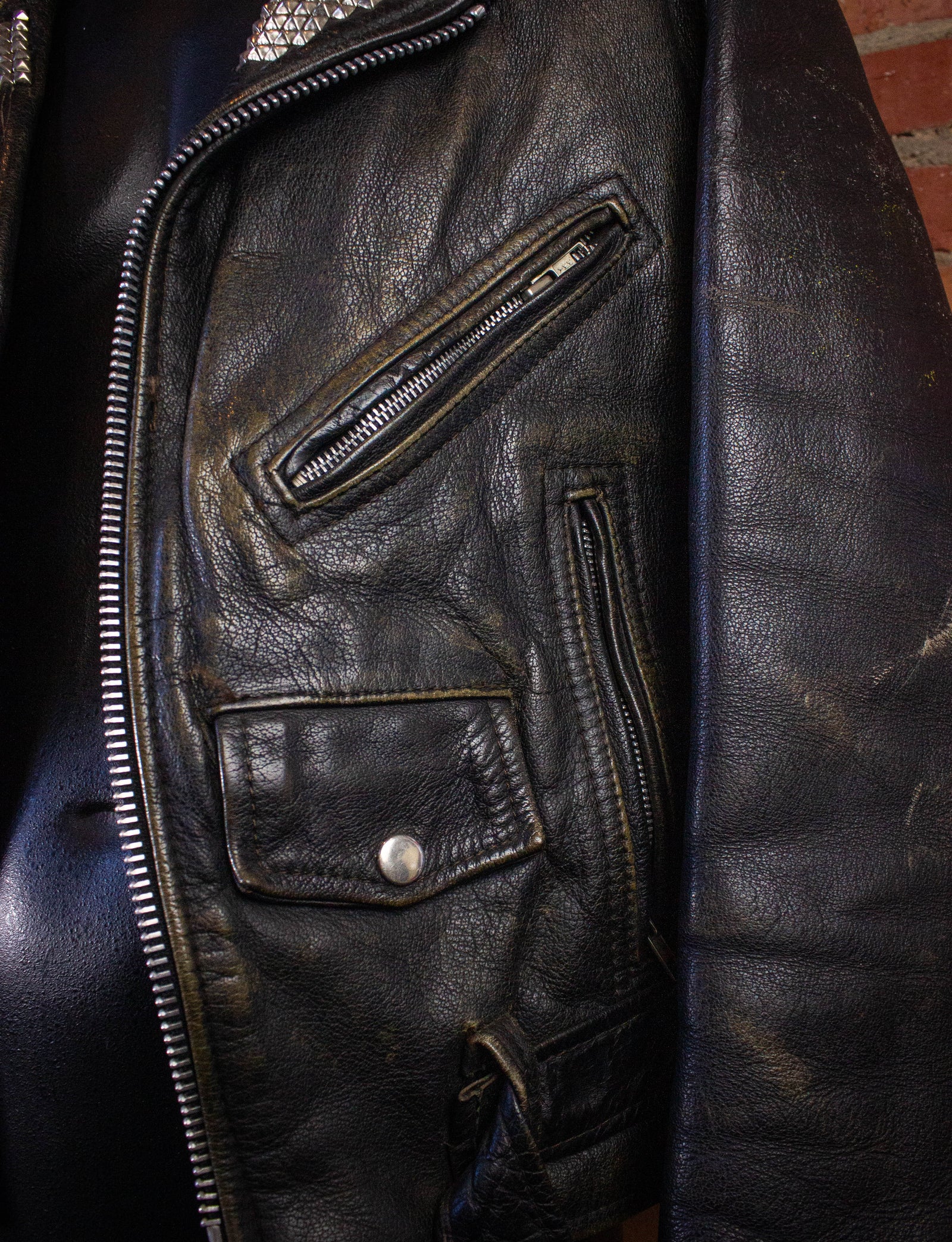 Vintage The Smiths Leather Biker Jacket Black Medium
