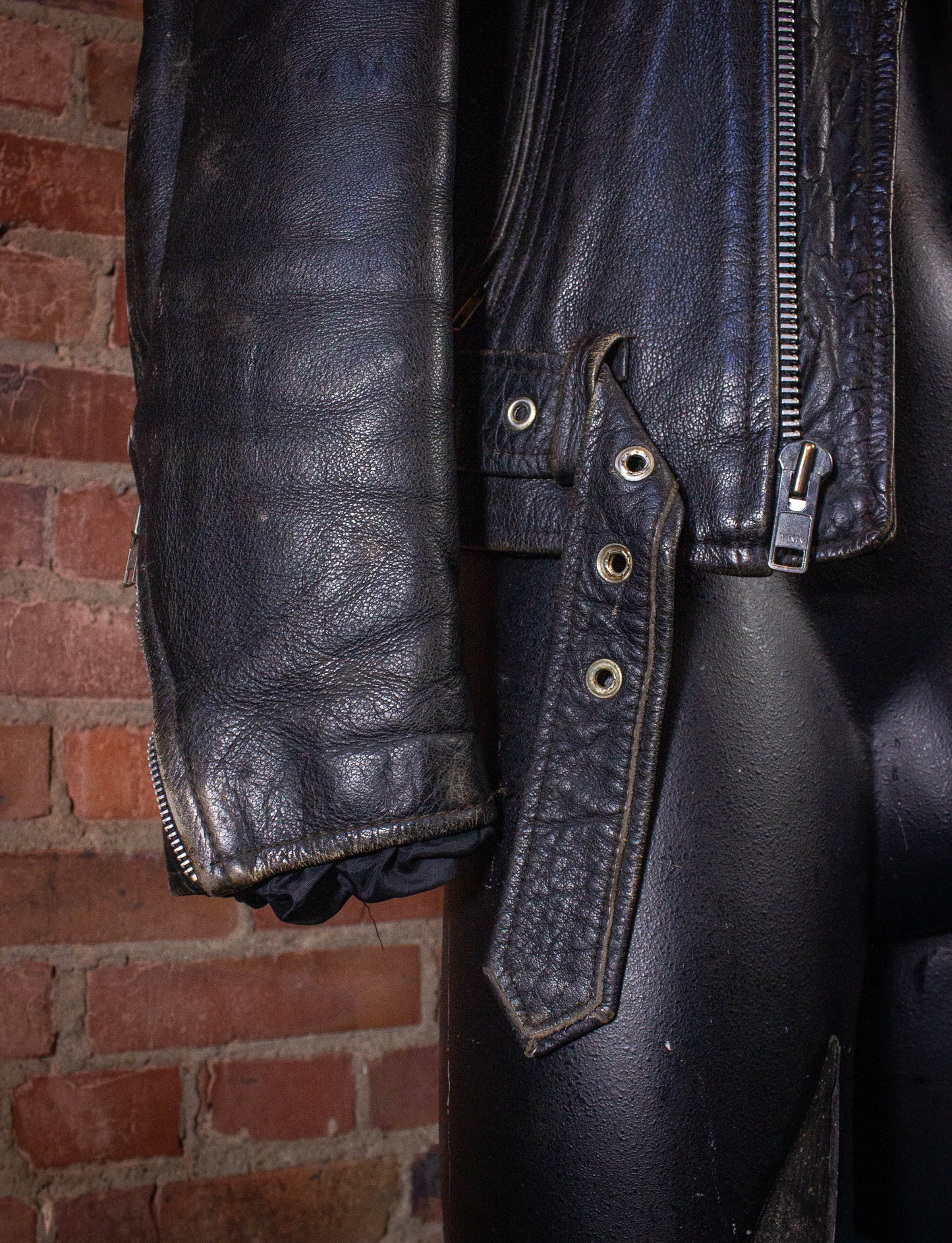 Vintage The Smiths Leather Biker Jacket Black Medium