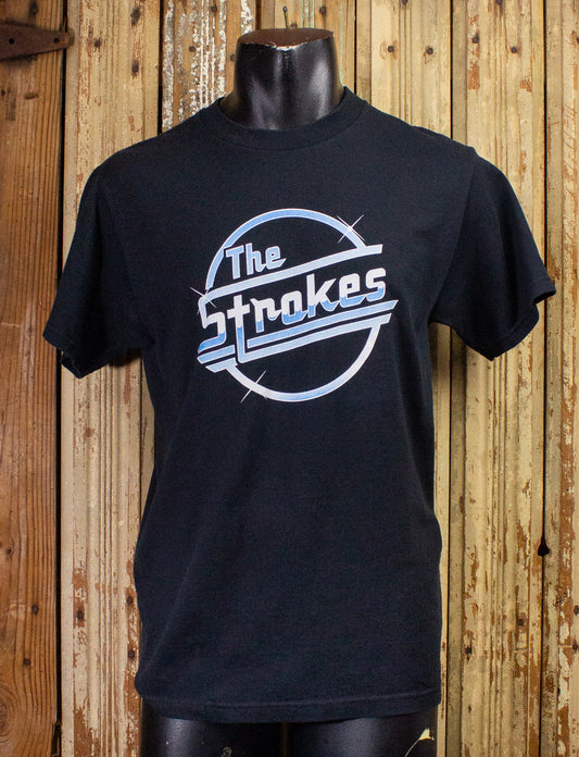 Vintage The Strokes Logo Concert T Shirt 2000s Black Medium