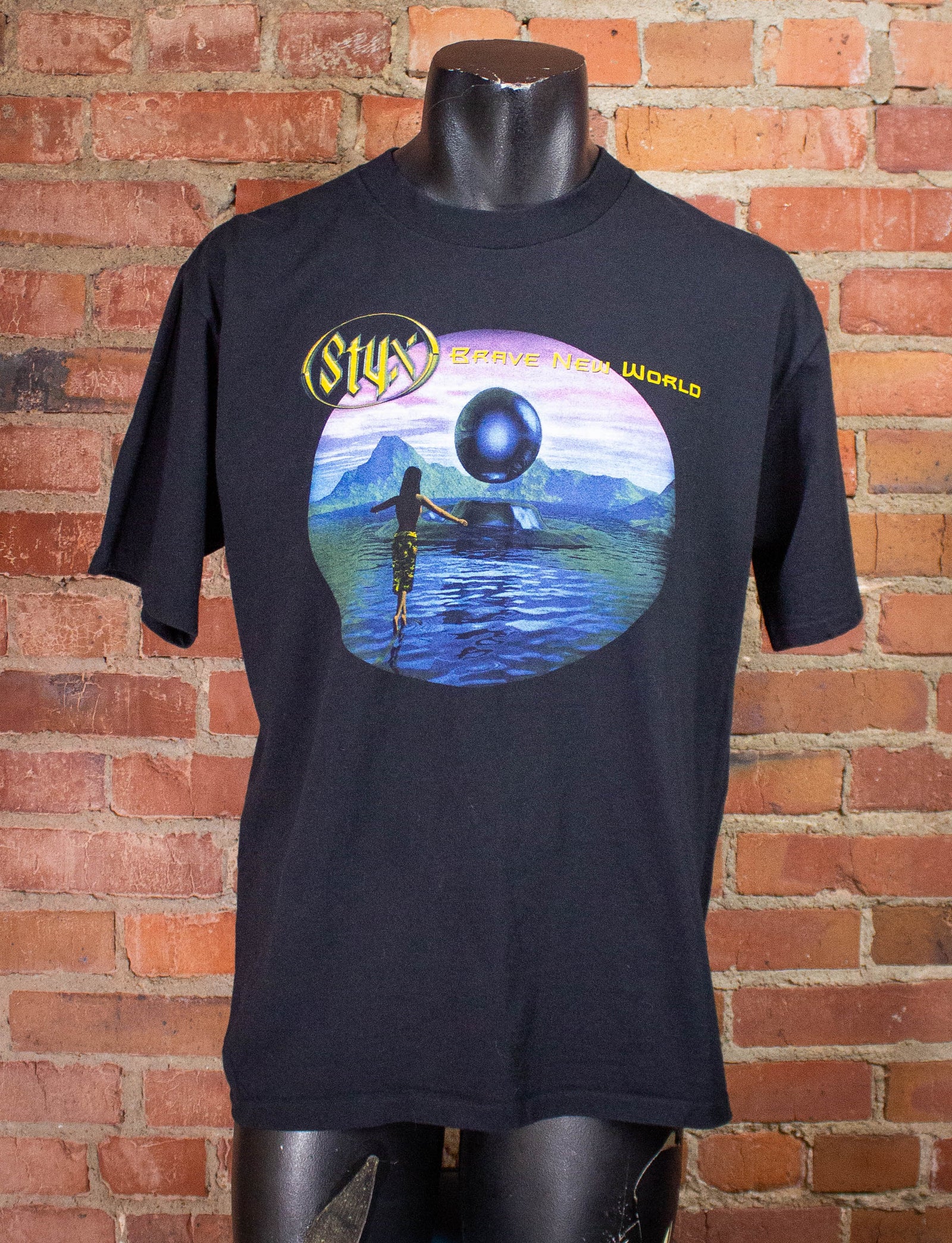 Vintage The Styx Brave New World World Tour Concert T-Shirt 2000 L