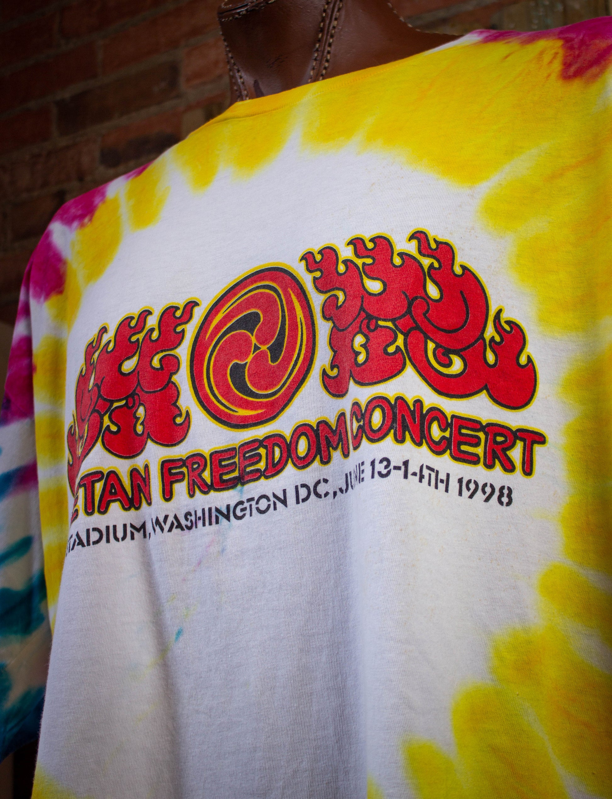 Vintage Tibetan Freedom Concert T-Shirt 1998 Tye Dye 3XL