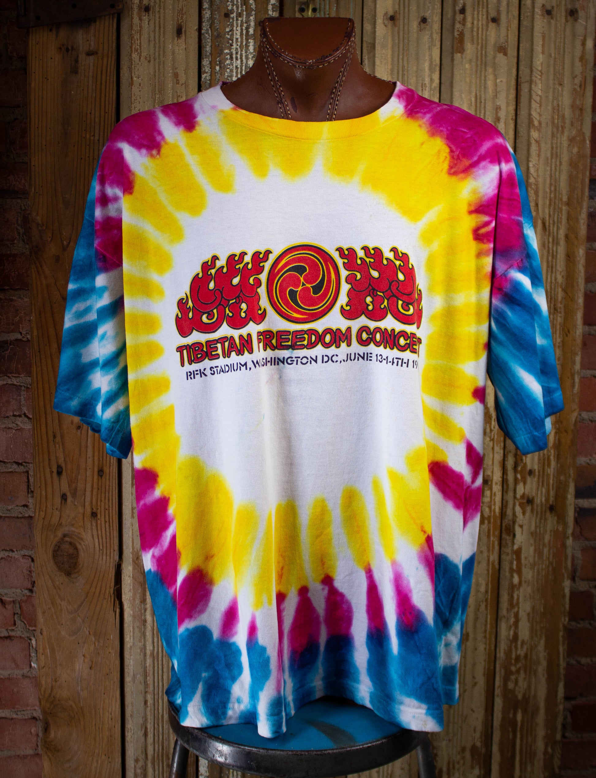 Vintage Tibetan Freedom Concert T-Shirt 1998 Tye Dye 3XL