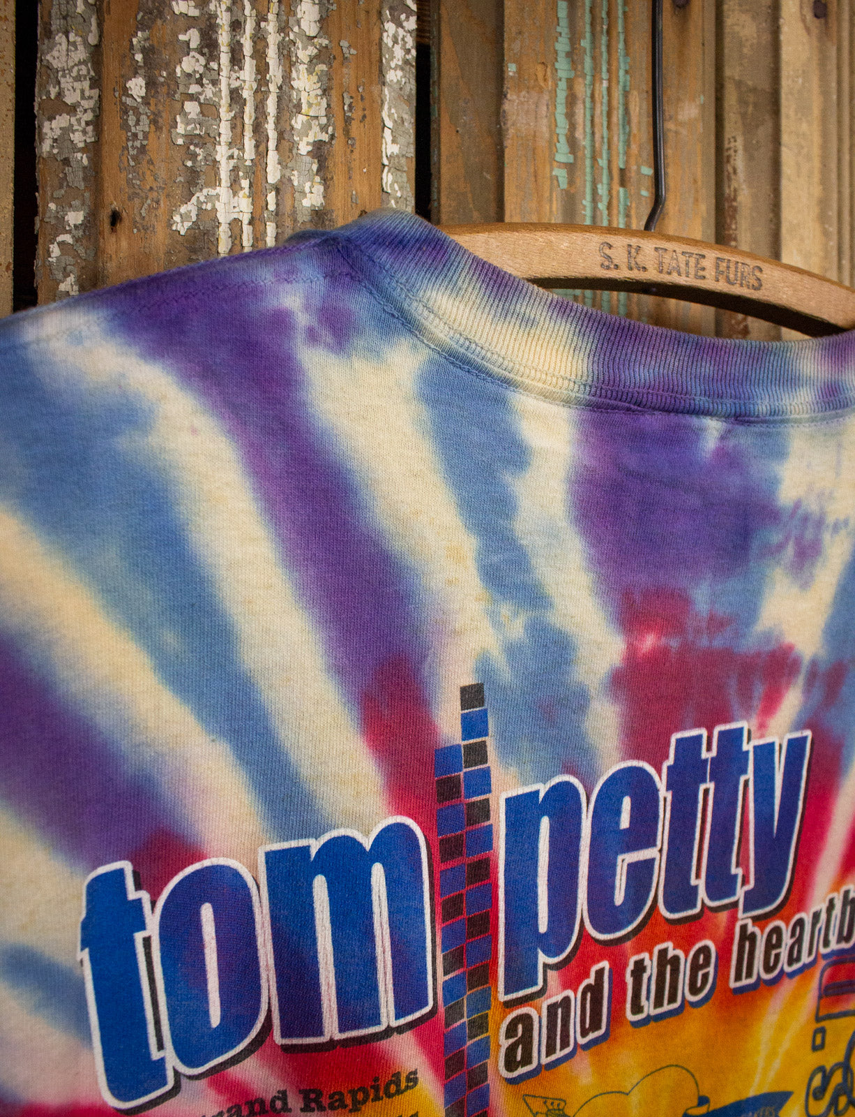 Vintage Tom Petty T selling Shirt Large Tie Dye Concert Tour Black Crows Heartbreakers