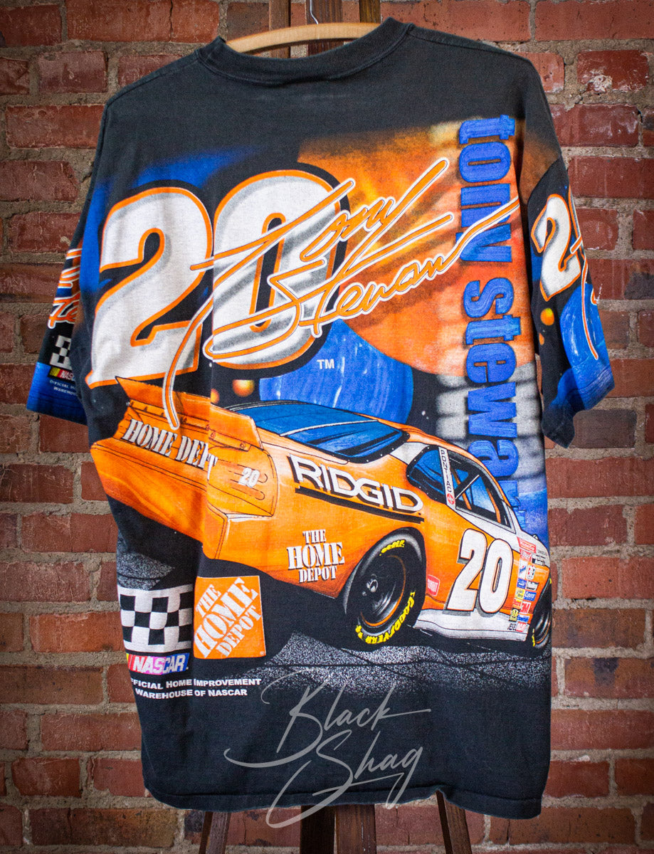 Vintage Tony Stewart Home Depot Nascar Racing AOP Graphic T Shirt 90s XL