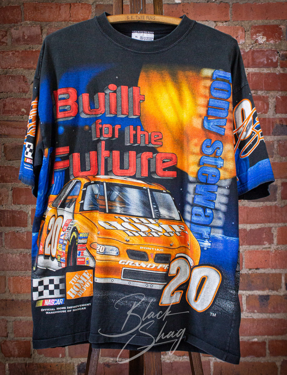Vintage Tony Stewart Home Depot Nascar Racing AOP Graphic T Shirt 90s XL
