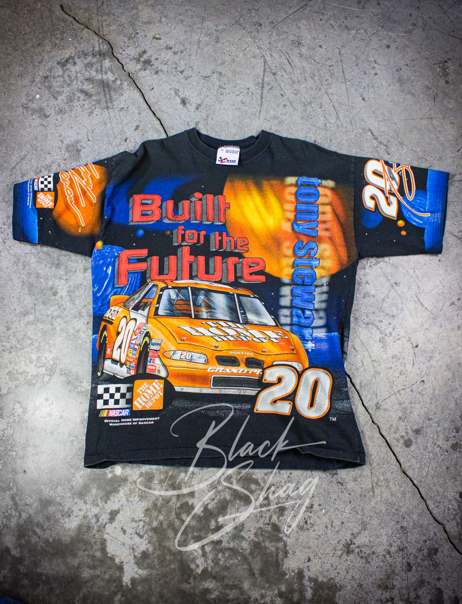 Vintage Tony Stewart Home Depot Nascar Racing AOP Graphic T Shirt 90s XL