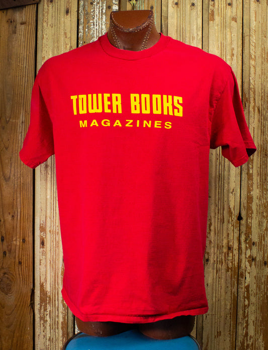 Vintage Tower Books LA Tour Graphic T Shirt 90s Red XL