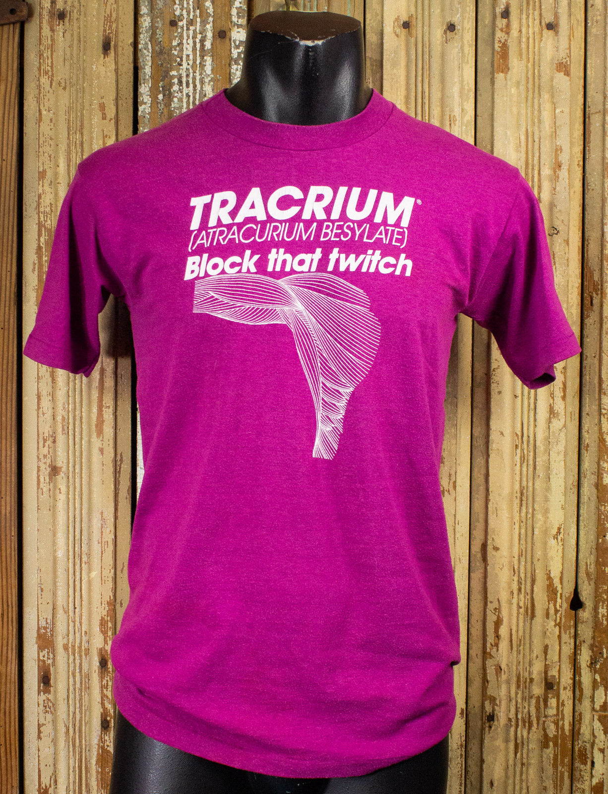 Vintage Tracrium Block That Twitch Graphic T Shirt 80s Purple Small