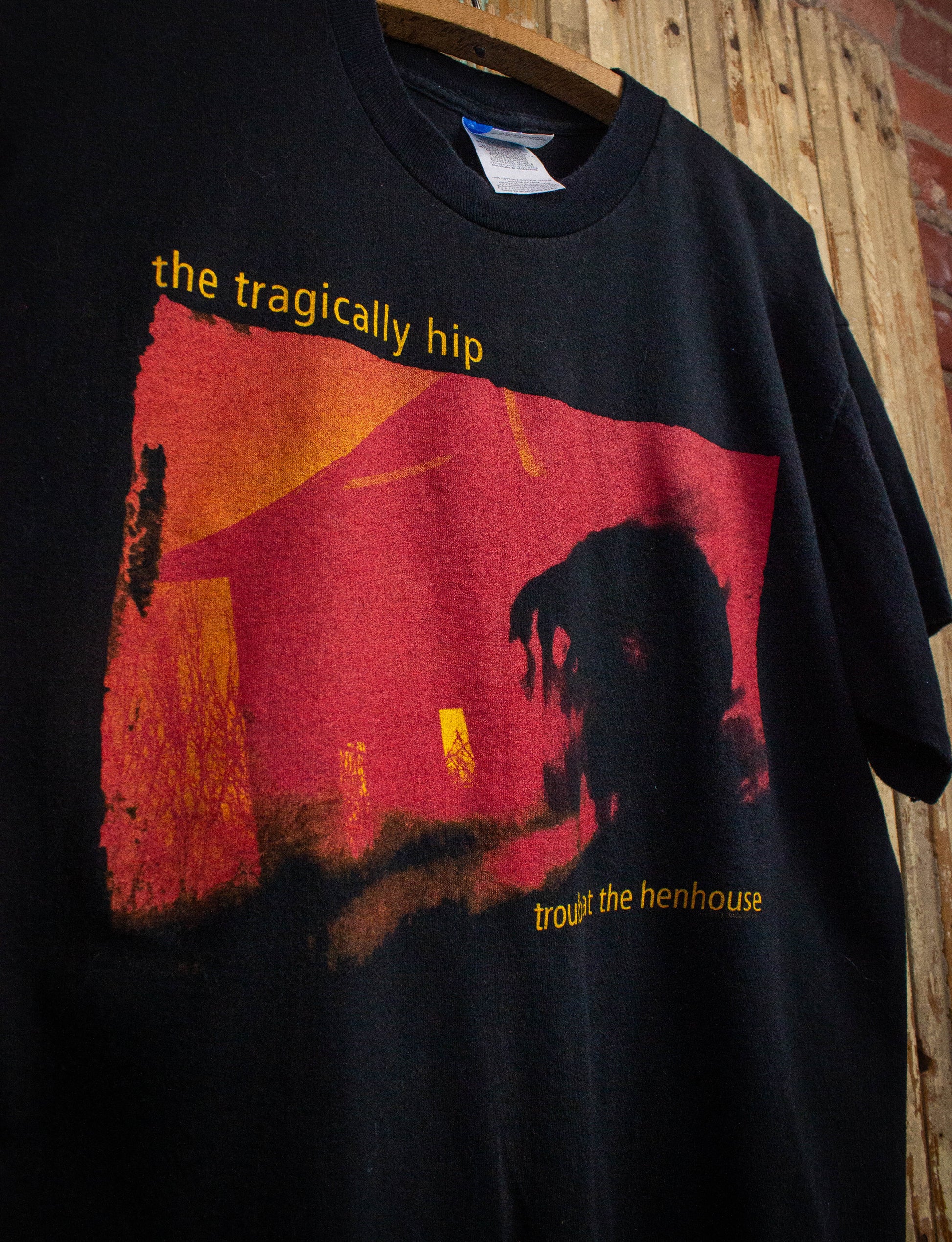 Vintage Tragically Hip Trouble at the Henhouse Concert T Shirt Black Large