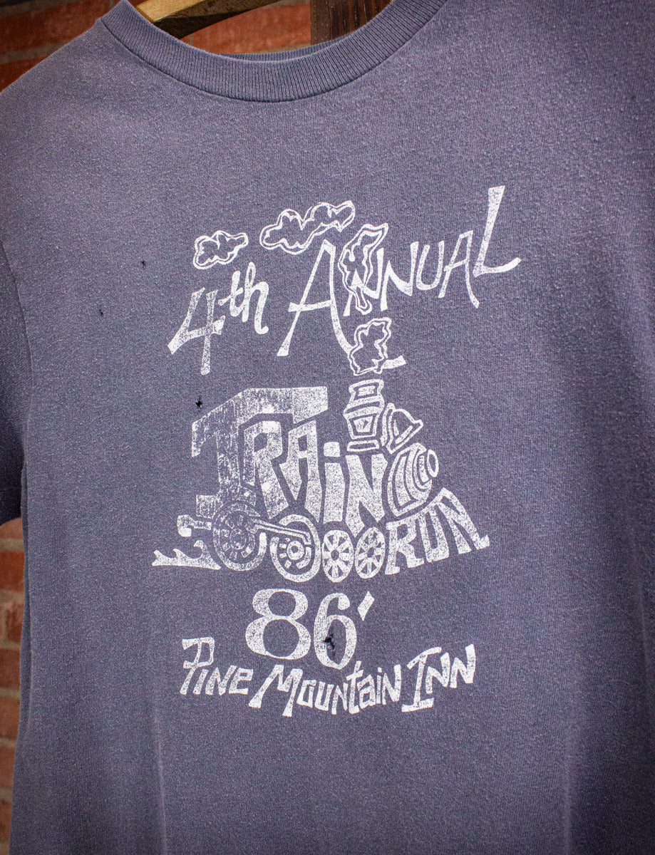 Vintage Train Run Graphic T Shirt 1986 Small