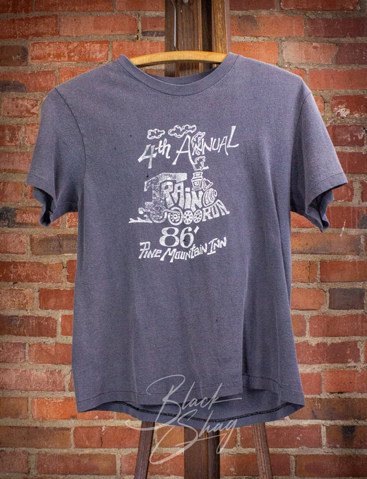 Vintage Train Run Graphic T Shirt 1986 Small