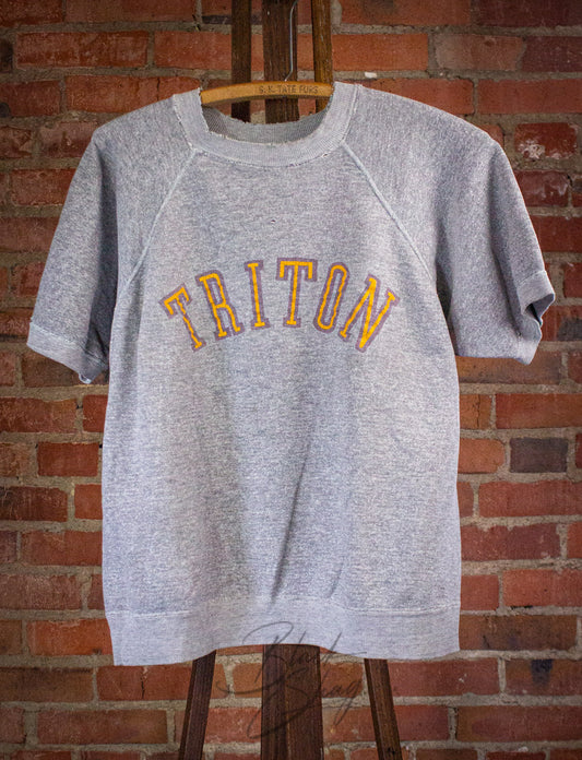 Vintage Triton Short Sleeve Sweatshirt Gray Small