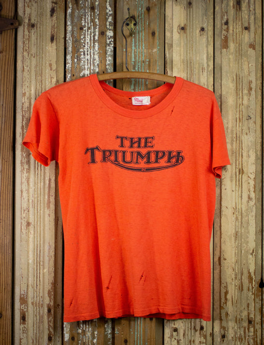 Vintage Triumph Boston Cycles Graphic T Shirt 60s Orange Small