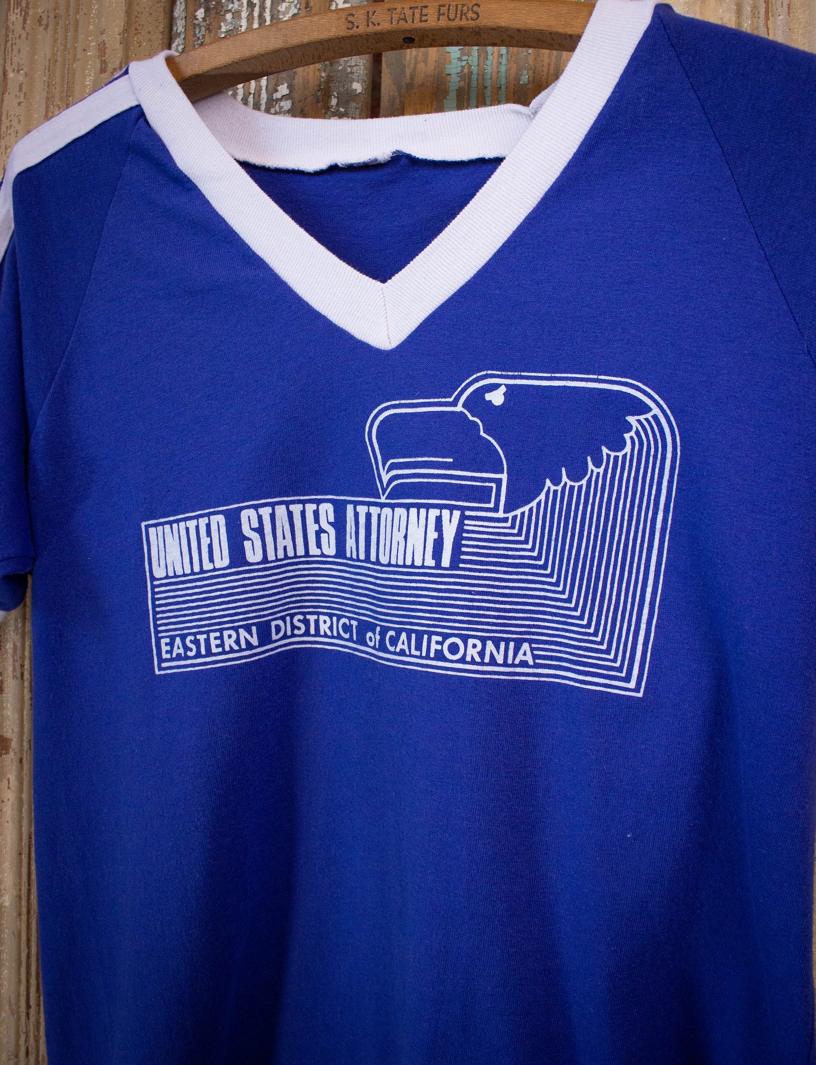 Vintage U.S. Attorney California V-Neck Graphic T-Shirt S