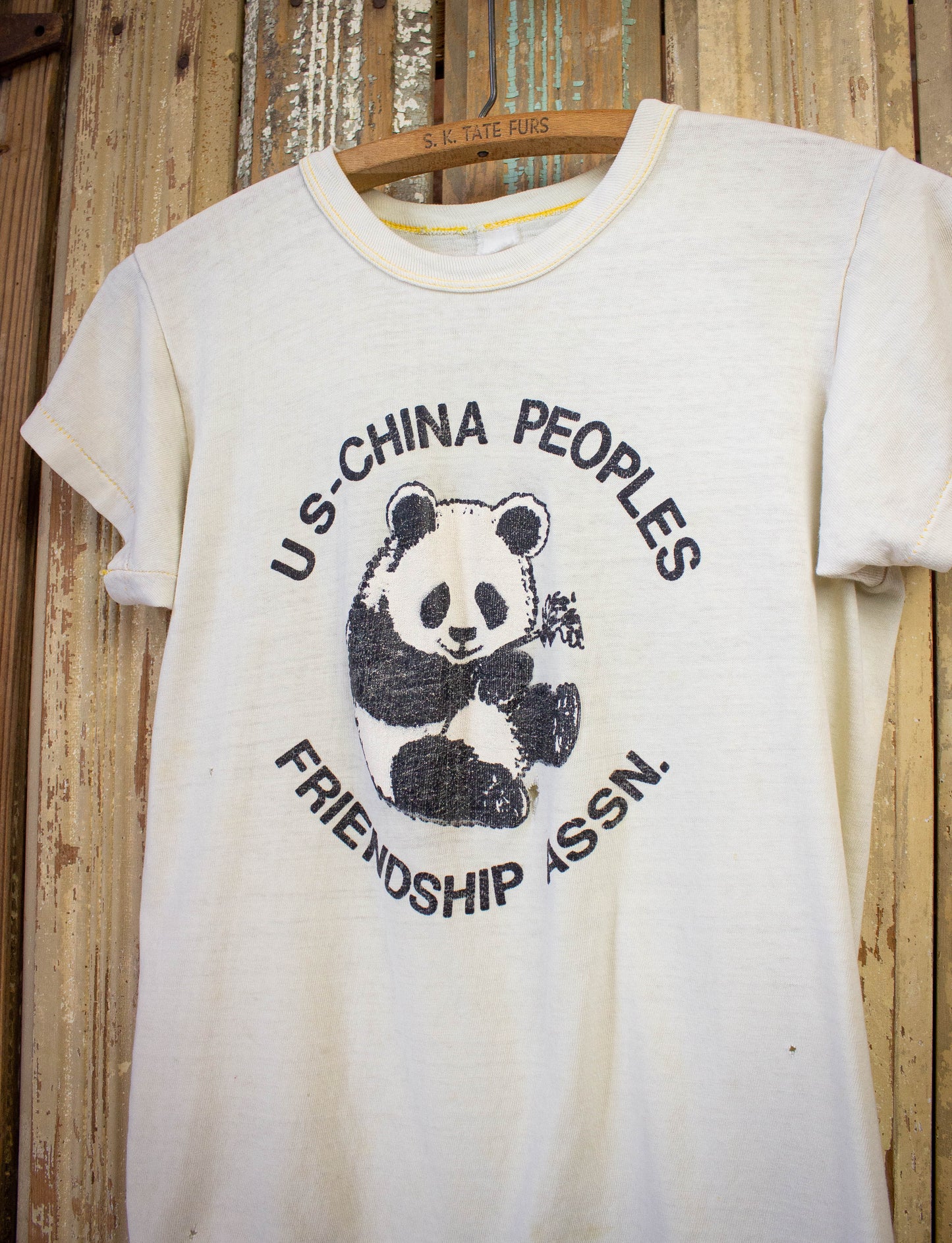 Vintage U.S. China Peoples Friendship Association Graphic T-Shirt 1970s XS