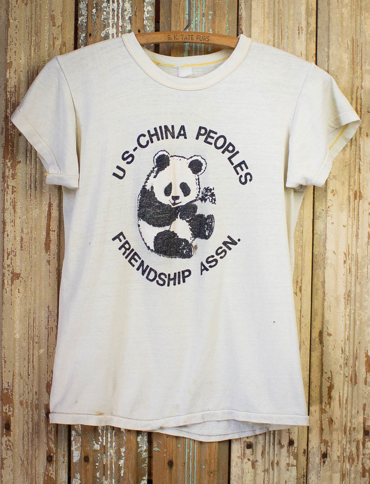 Vintage U.S. China Peoples Friendship Association Graphic T-Shirt 1970s XS
