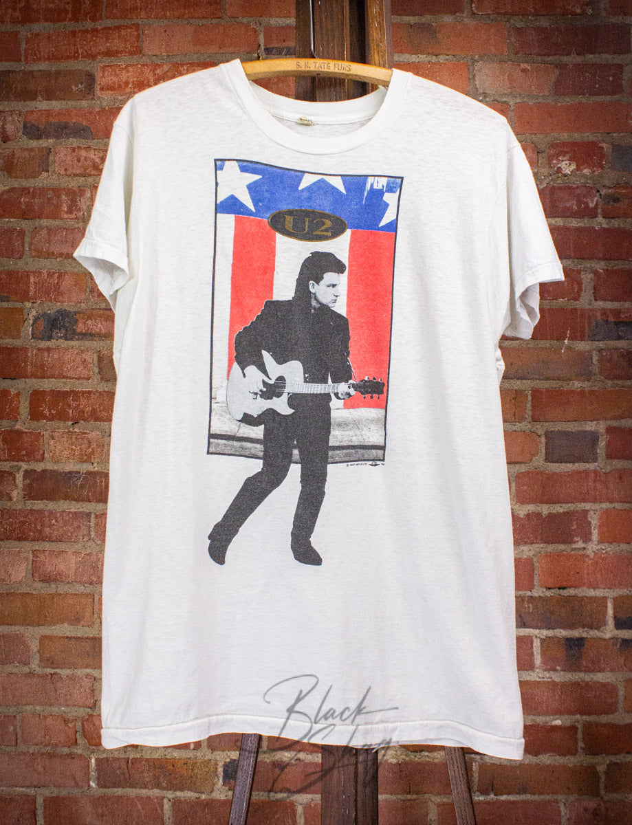 Vintage U2 Joshua Tree USA Flag Concert T Shirt 1987 Large
