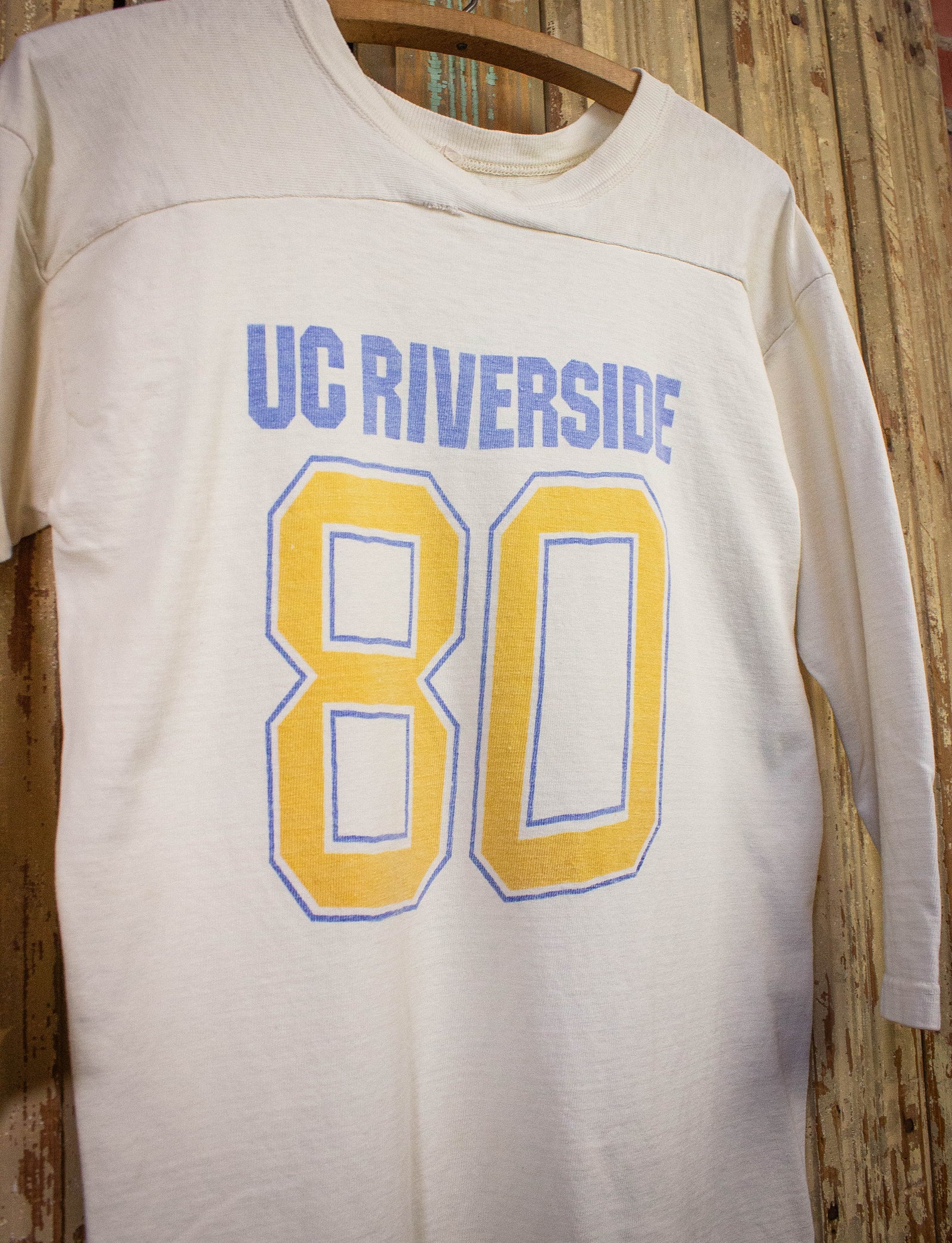 Vintage UC Riverside Long Sleeve Jersey T Shirt 1980 White Small/Medium