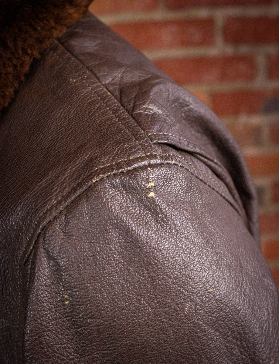 Vintage US Navy Brown G-1 Leather Bomber Jacket Medium – Black