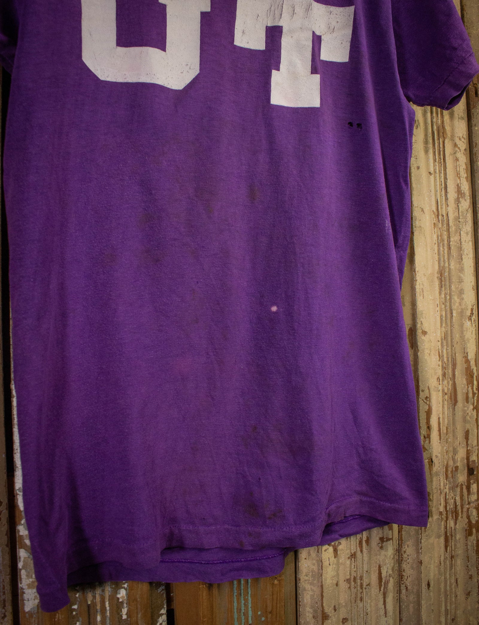 Vintage UT Graphic T Shirt 70s Purple XS