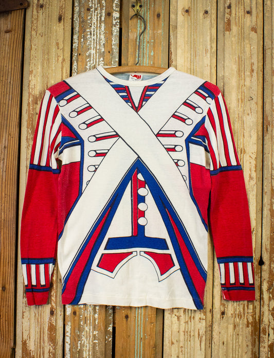 Vintage Uniform Graphic T Shirt Long Sleeve 1970s Small