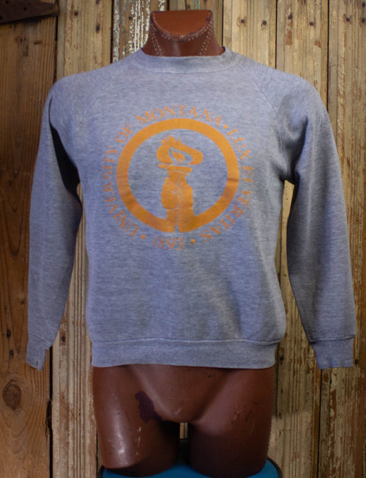 Vintage University Of Montana Graphic Sweatshirt Grey/Orange L