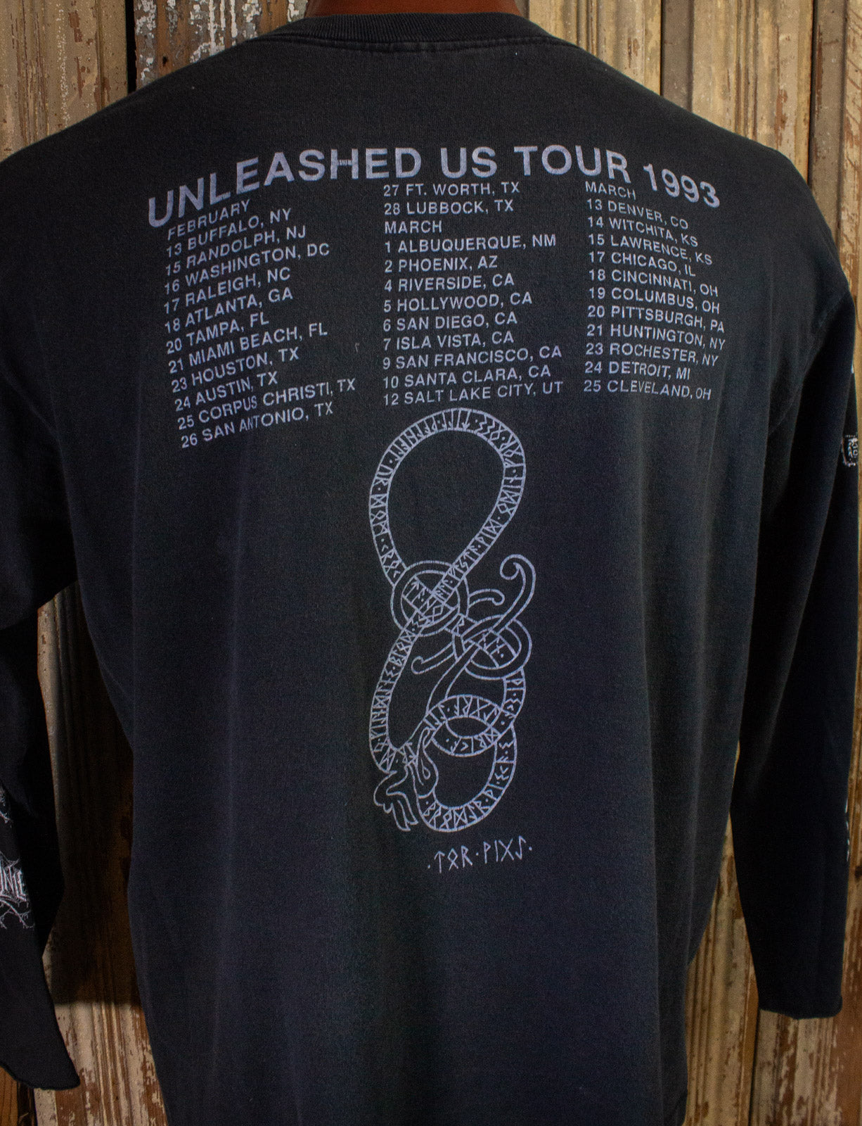 Vintage Unleashed Shadows In The Deep Long Sleeve Concert T Shirt 1993 Black XL
