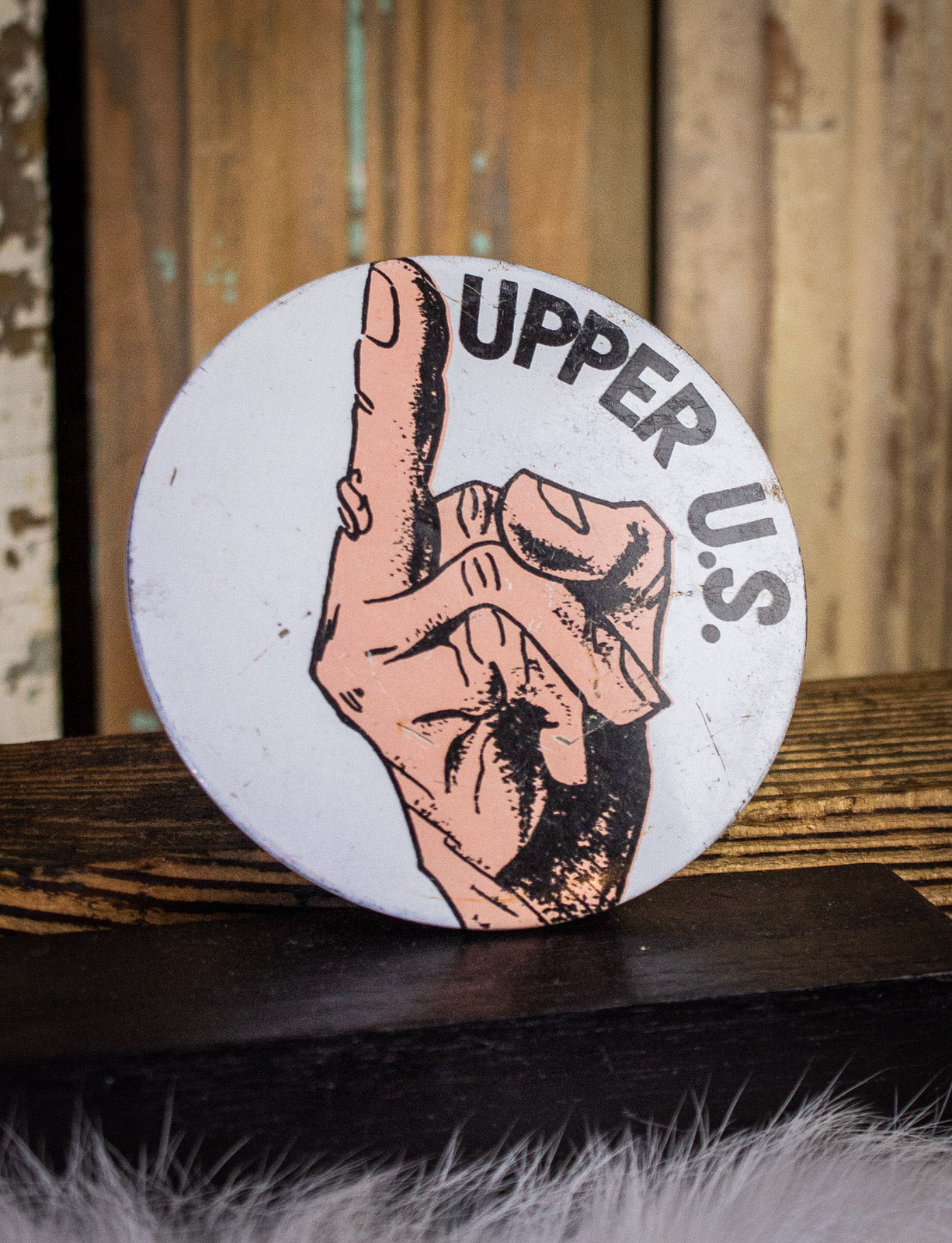 Vintage Upper U.S. Button 70s – Black Shag Vintage