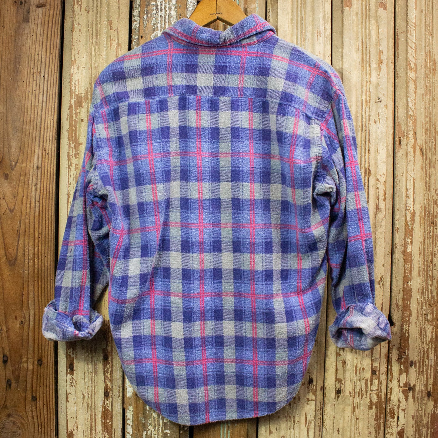 Vintage Val Mark Plaid Flannel Shirt Blue Medium