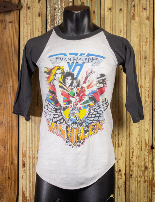 Vintage Van Halen 1984 Tour Parking Lot Raglan Concert T Shirt 1984 XS