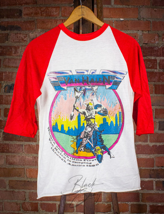 Vintage Van Halen Atomic Punks Raglan Concert T Shirt 1980 XS