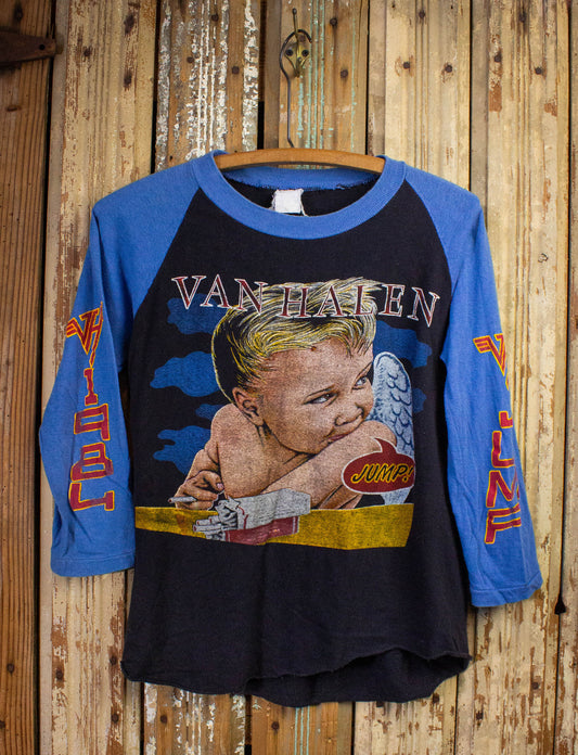 Vintage Van Halen Jump Raglan Concert T Shirt 1984 Black/Blue Medium