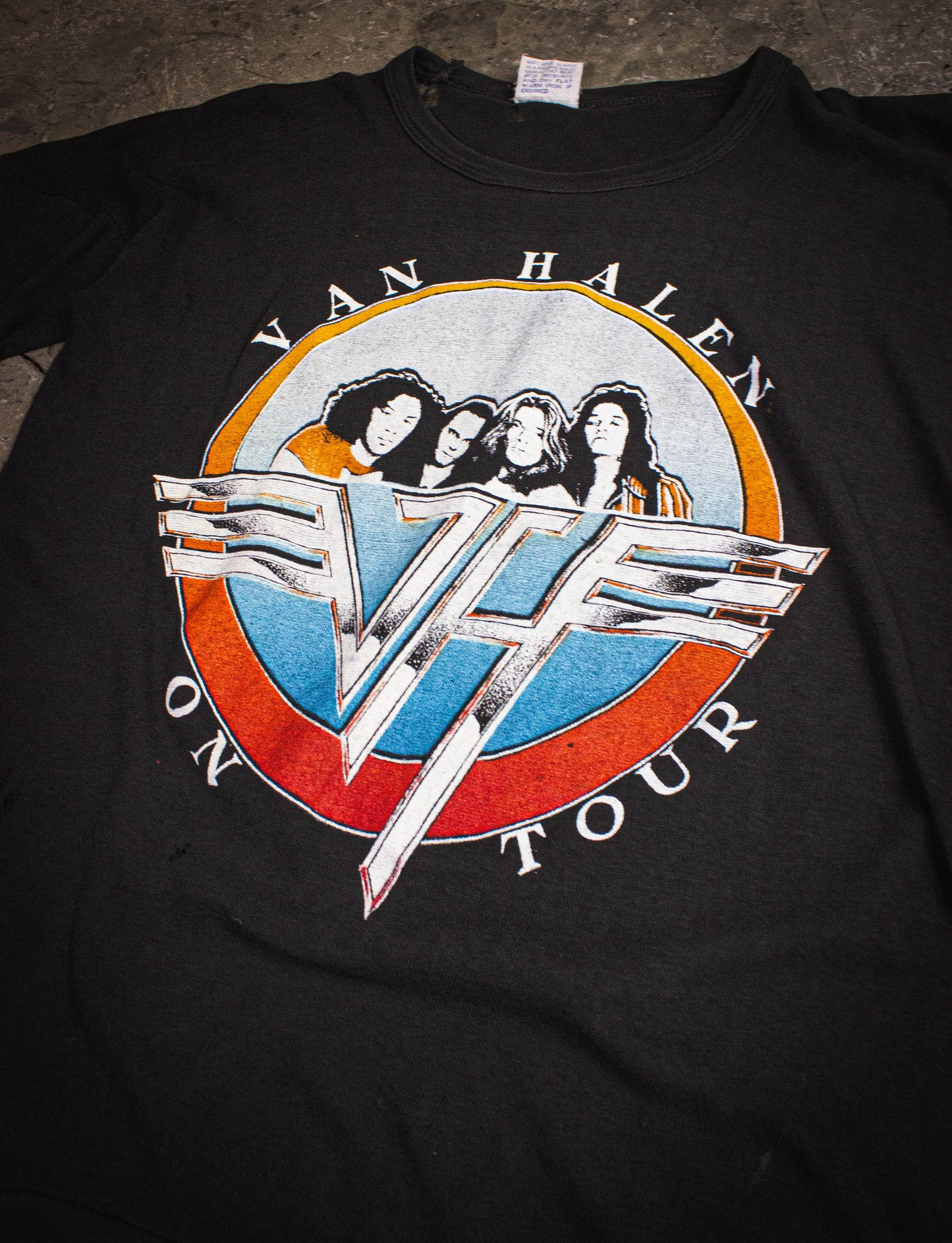 Vintage Van Halen On Tour Parking Lot Concert T Shirt 1979 Black Medium