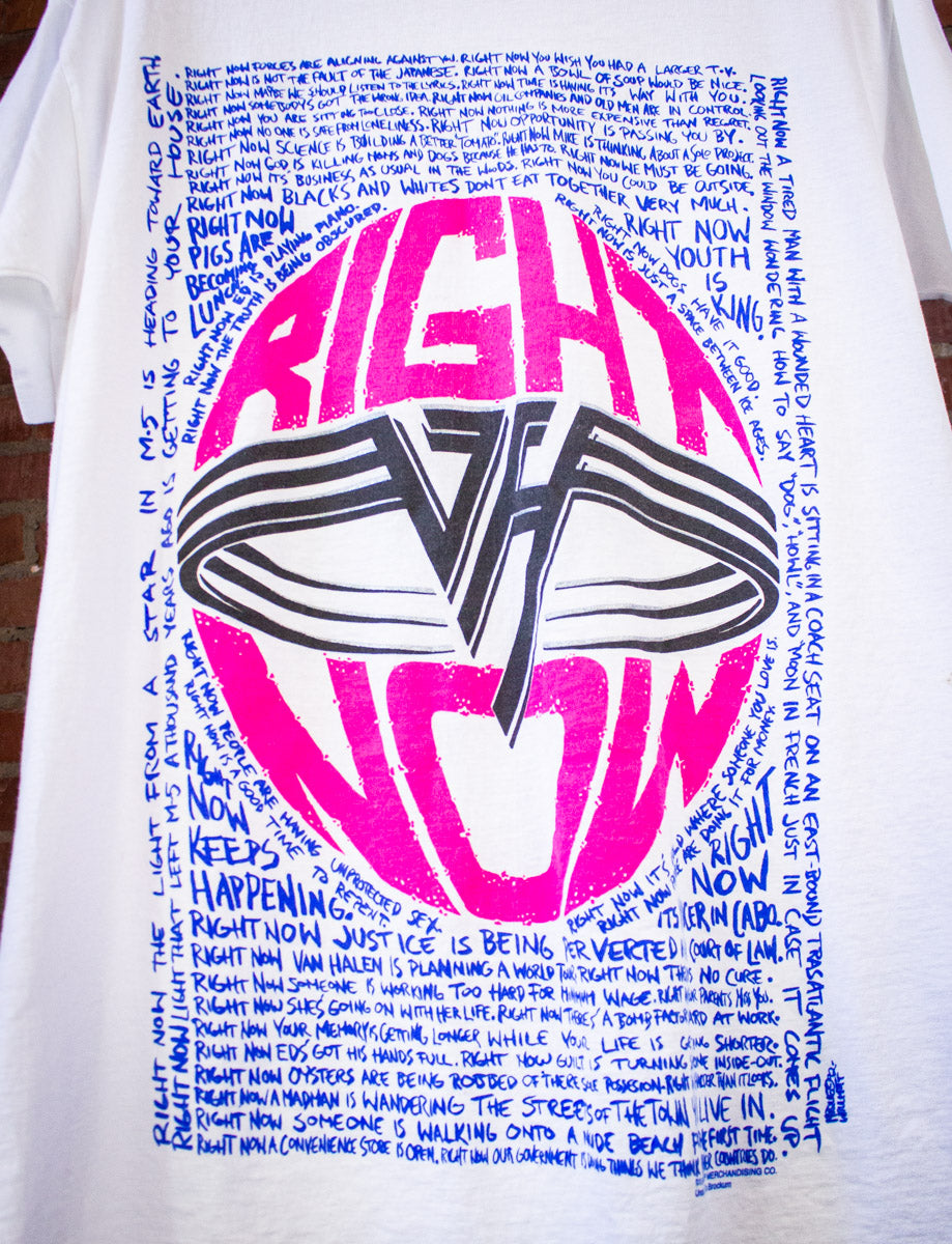 Vintage Van Halen Right Now Concert T Shirt 1992 White Large