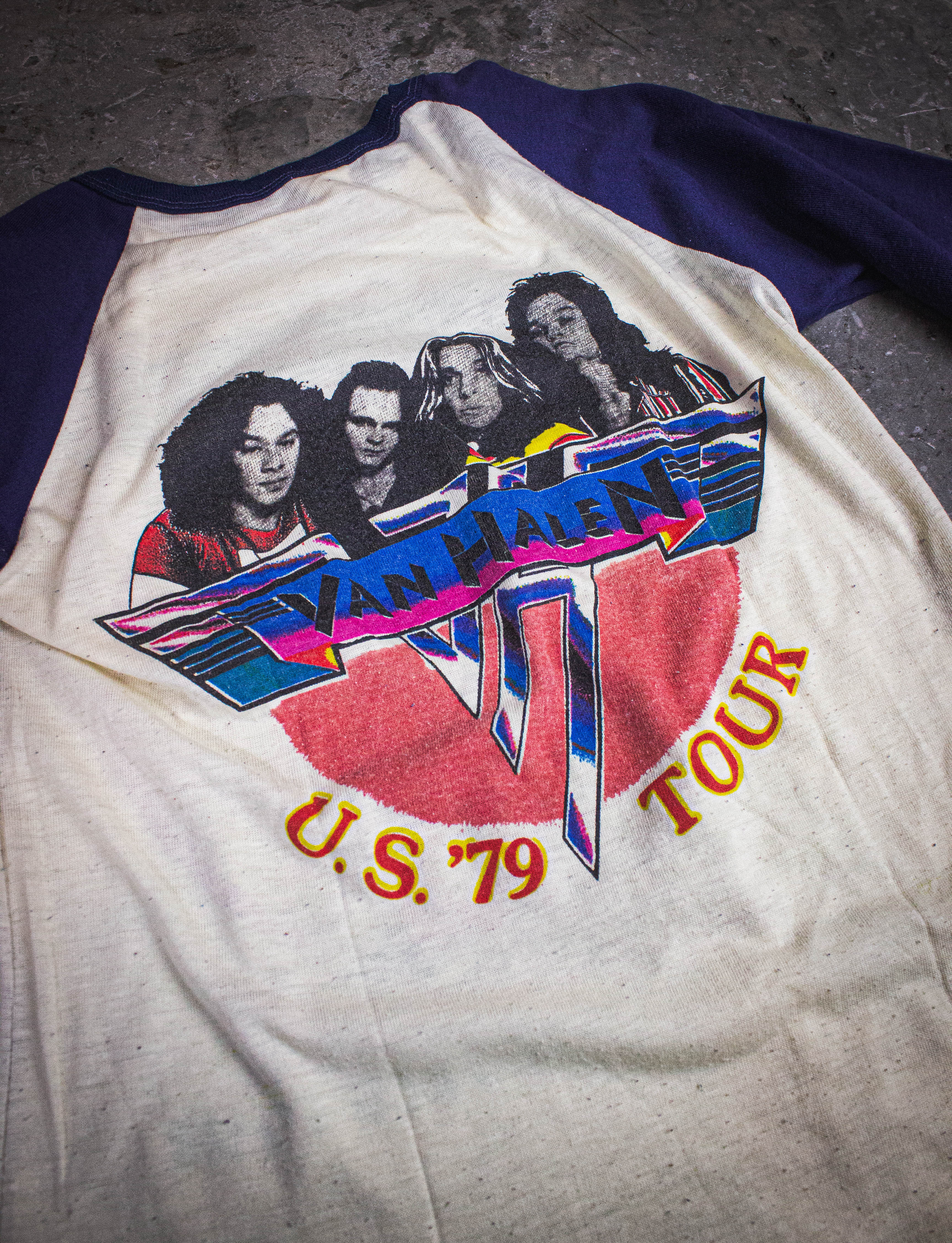 Vintage Van Halen World Tour Raglan Concert T Shirt 1979 White/Blue Sm –  Black Shag Vintage