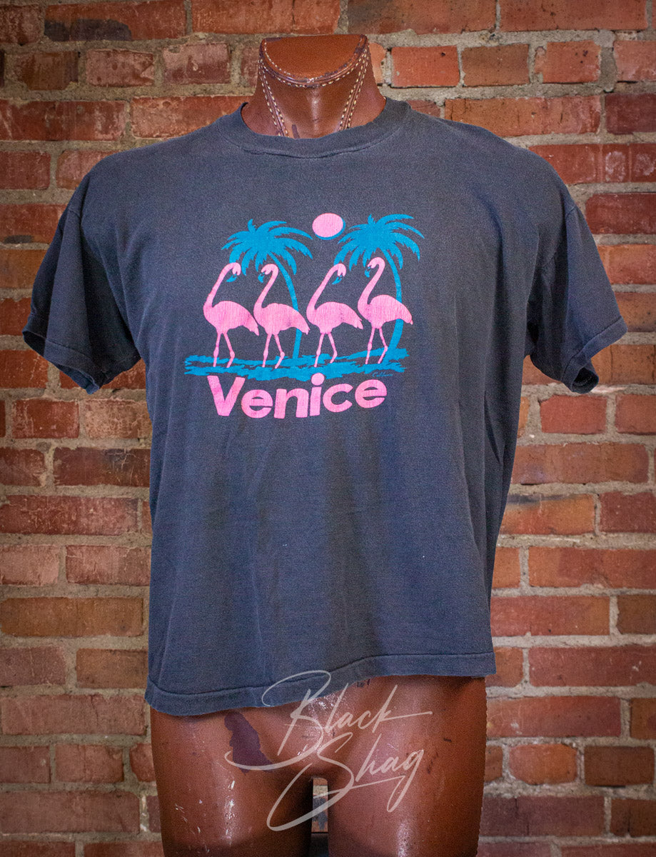 Vintage Venice Souvenir Graphic T Shirt 80s Black XL