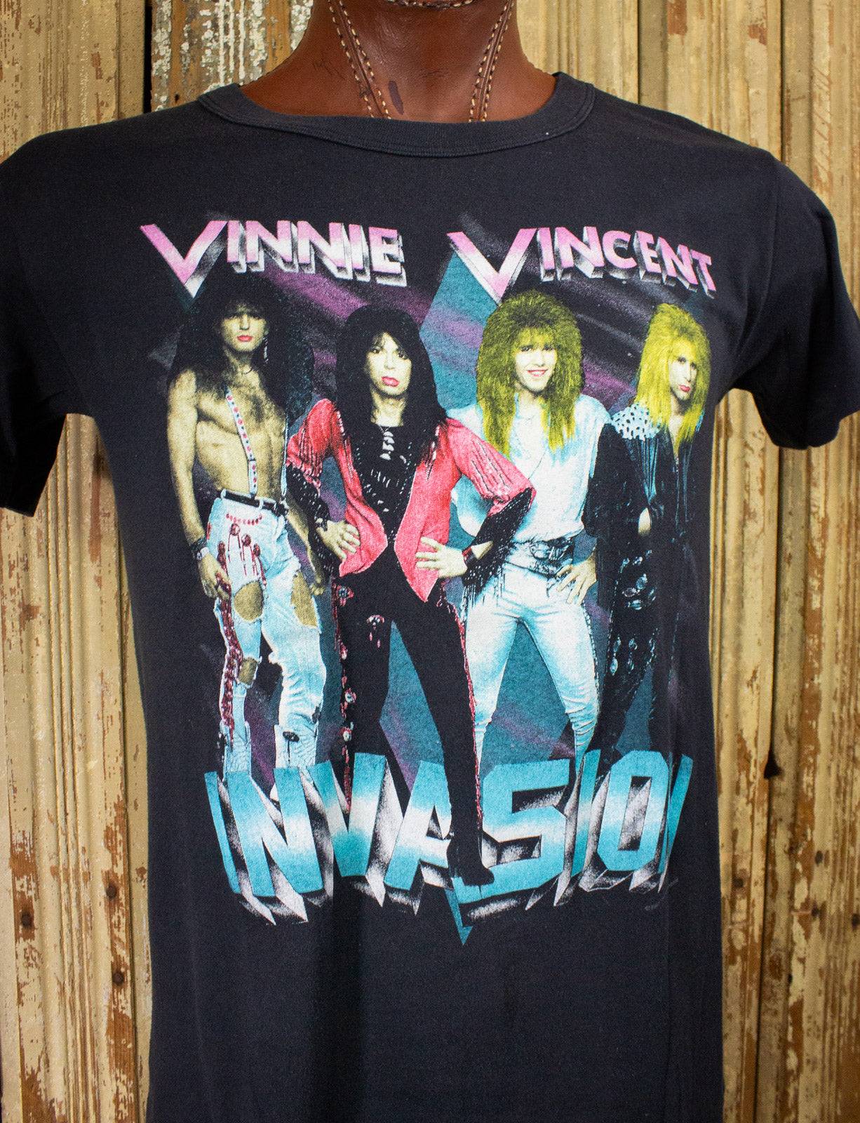 Vintage Vinnie Vincent All Systems Go Concert T Shirt 1988 Black