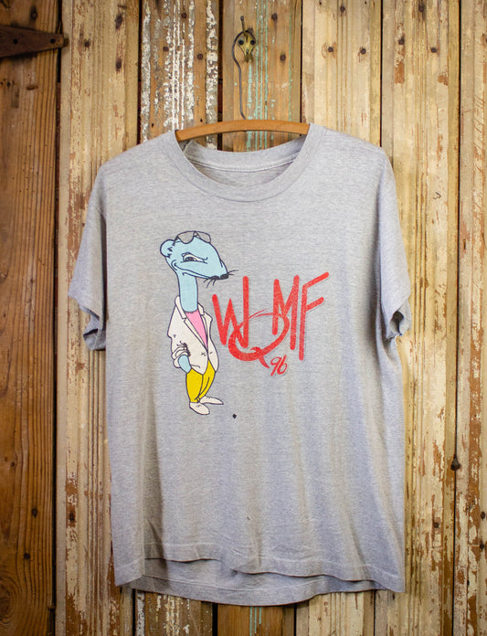 Vintage WQMF Radio Promo Graphic T Shirt 80s Gray Large