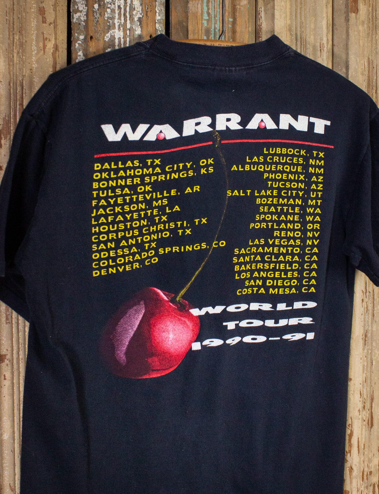Vintage Warrant Cherry Pie Tour Concert T Shirt 1990-91 Black Medium