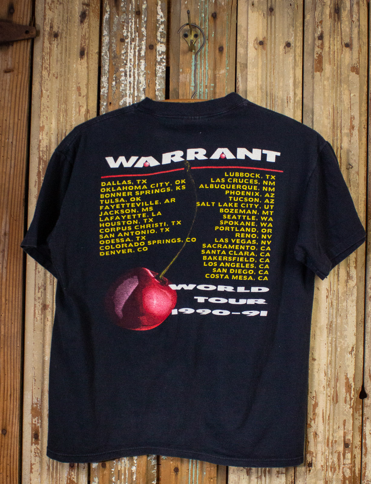Vintage Warrant Cherry Pie Tour Concert T Shirt 1990-91 Black Medium