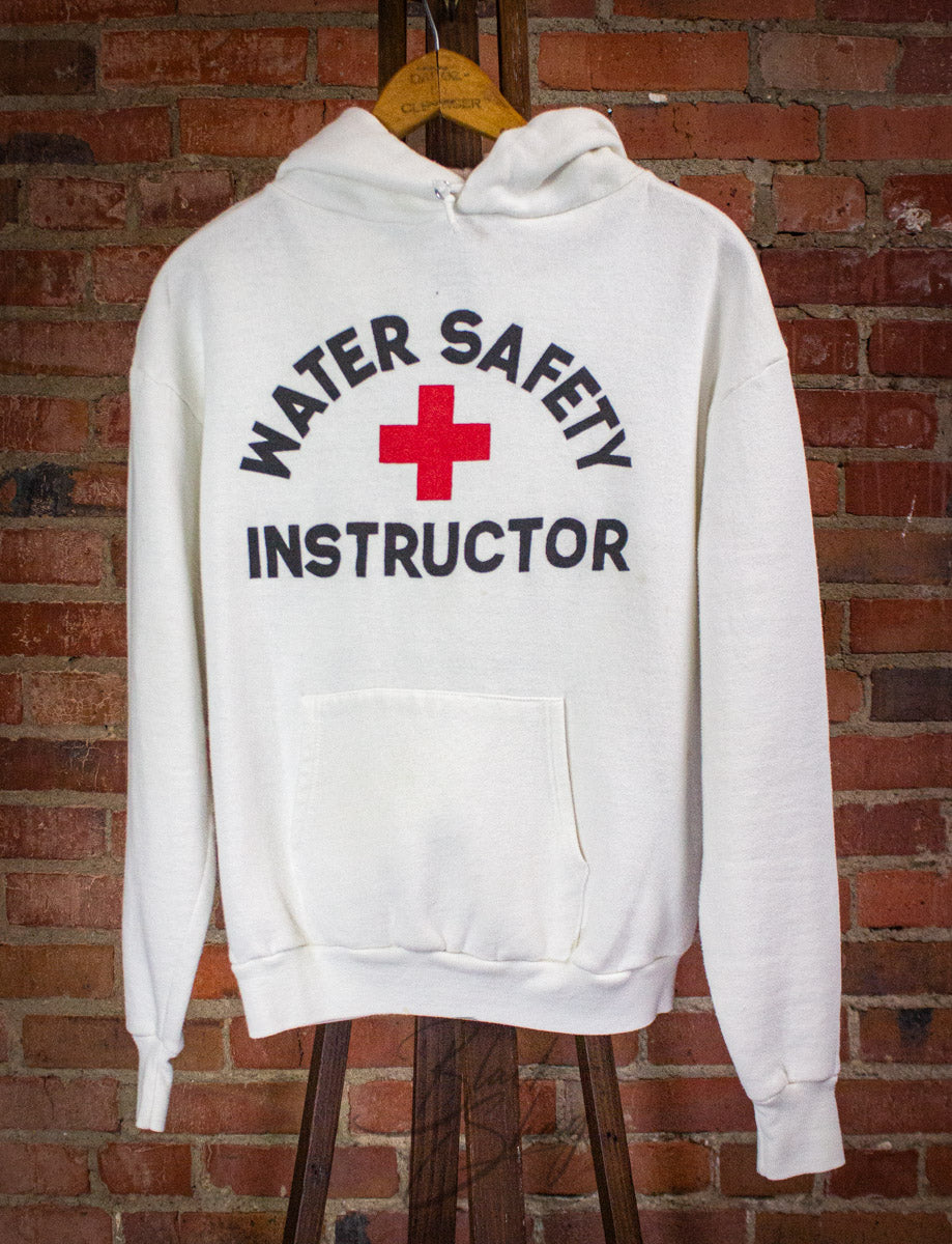Vintage Water Safety Instructor Hoodie 80s White Small
