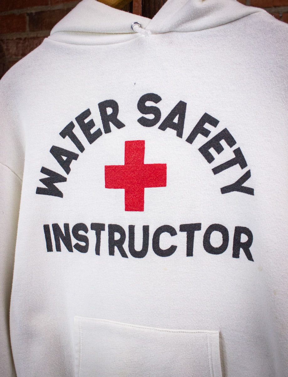 Vintage Water Safety Instructor Hoodie 80s White Small