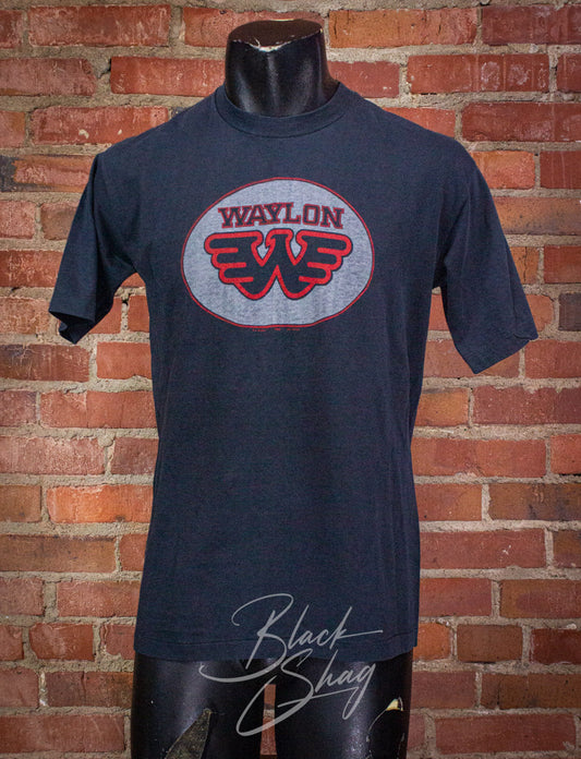 Vintage Waylon Jennings Concert T Shirt 1982 Black Medium