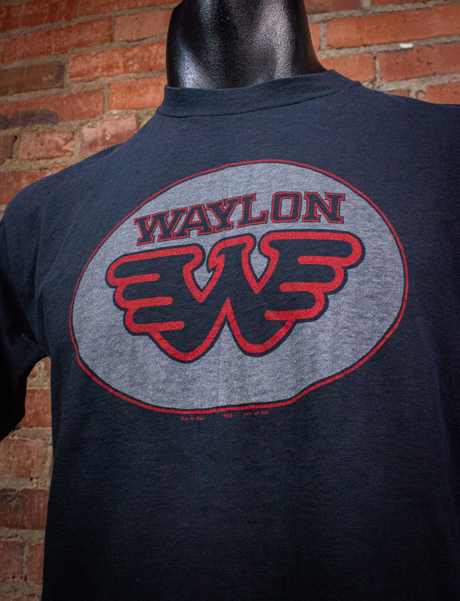 Vintage Waylon Jennings Concert T Shirt 1982 Black Medium