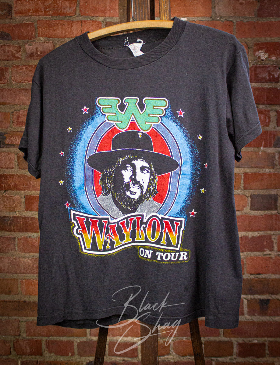 Vintage Waylon Jennings On Tour Parking Lot Concert T Shirt 70s Medium